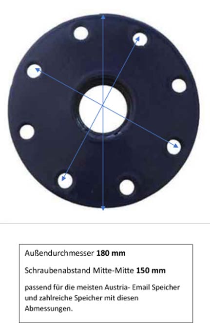 Flanschplatte für Speicher auf 6/4 Abmessungen