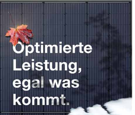 Sonnenkraft Optimierte Leistung