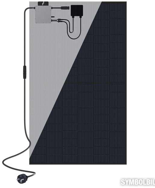 Kioto Balkonkraftwerkset 800 W mit zwei Module und Schukokabel Balkonkraftwerkset Kioto 800 Watt Ansicht frontal